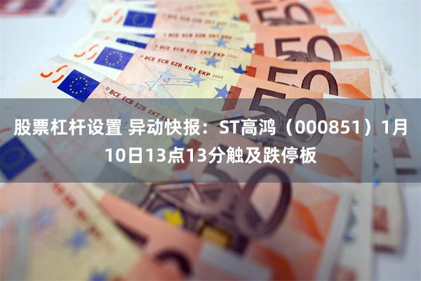 股票杠杆设置 异动快报：ST高鸿（000851）1月10日13点13分触及跌停板