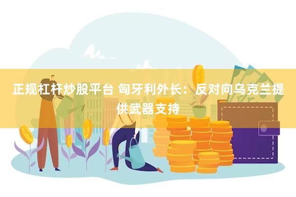 正规杠杆炒股平台 匈牙利外长：反对向乌克兰提供武器支持