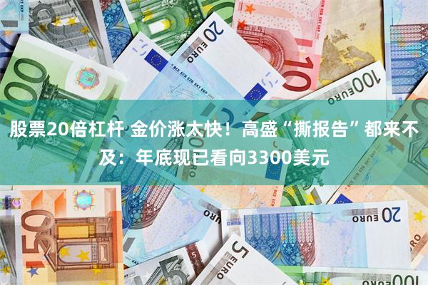 股票20倍杠杆 金价涨太快！高盛“撕报告”都来不及：年底现已看向3300美元