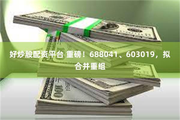 好炒股配资平台 重磅！688041、603019，拟合并重组
