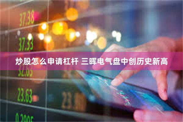 炒股怎么申请杠杆 三晖电气盘中创历史新高